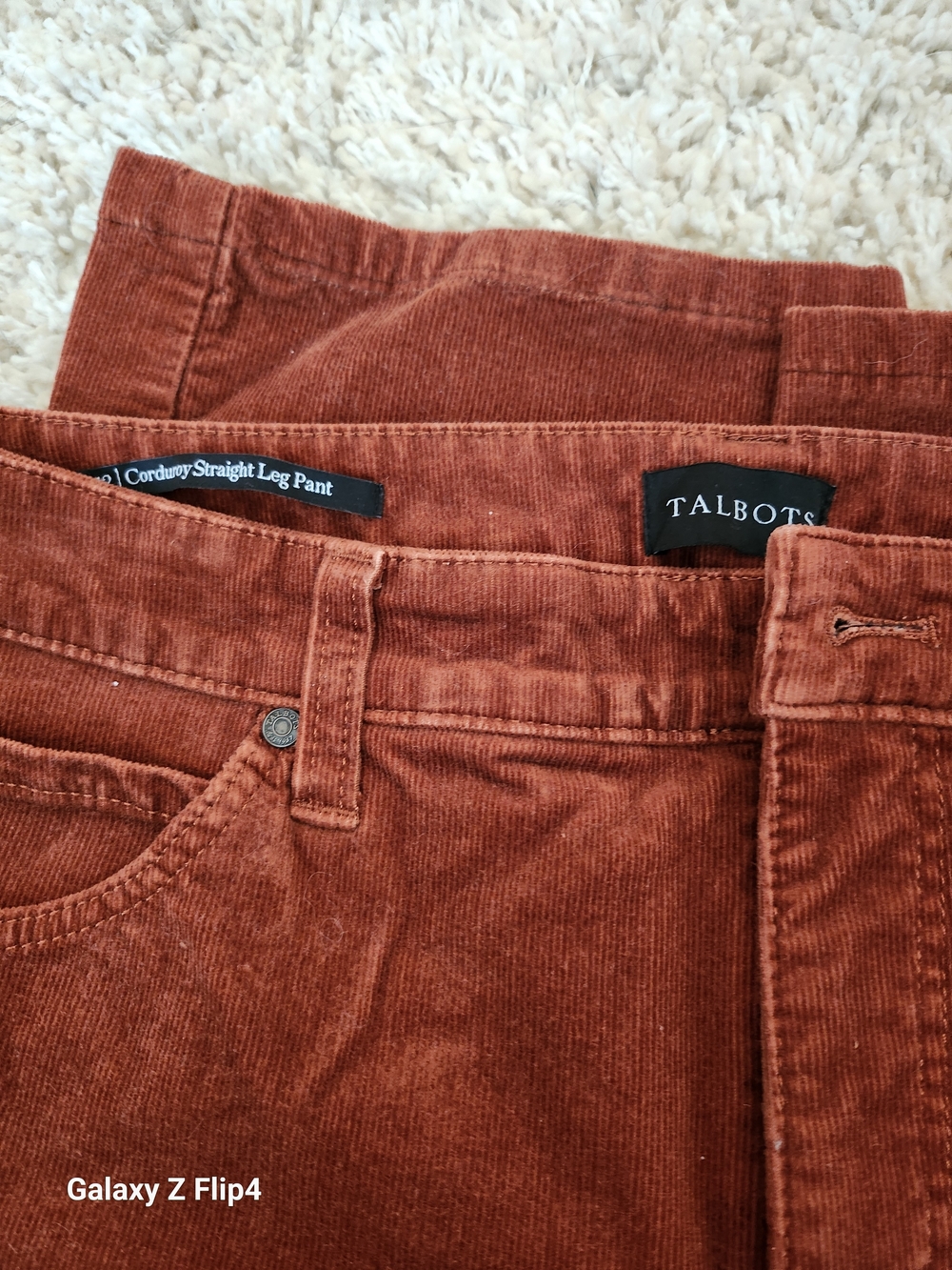 Talbots Women’s Rust Brown Corduroy Straight Leg Jeans - Picture 1 of 2